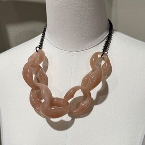 Vintage Art Deco Pink Bib Necklace 22 Inches